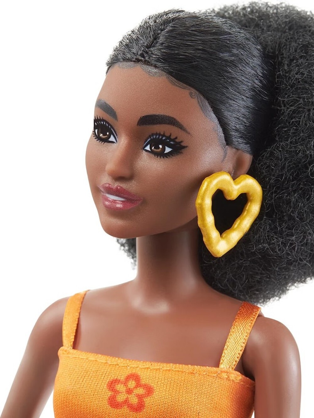 Barbie Fashionistas #198 Petite Doll with Curly Hair, Black, Retro Clothes NIB